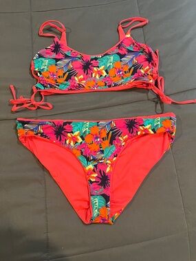 Maaji Tropical Coral & Teal Floral Bikini